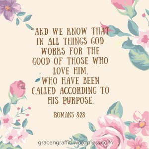 Believe in yo“And we know that in all things God works for the good of those who love him, who have been called according to